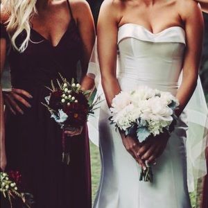 Red Wine Bill Levkoff Size 4 Bridesmaid dress